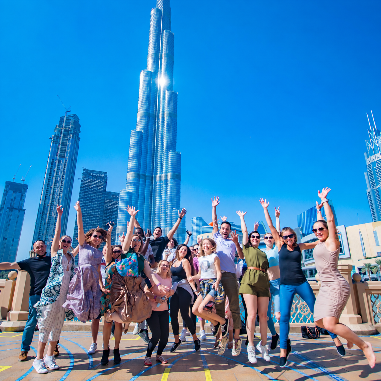 DKF city tour group at Burj Khalifa